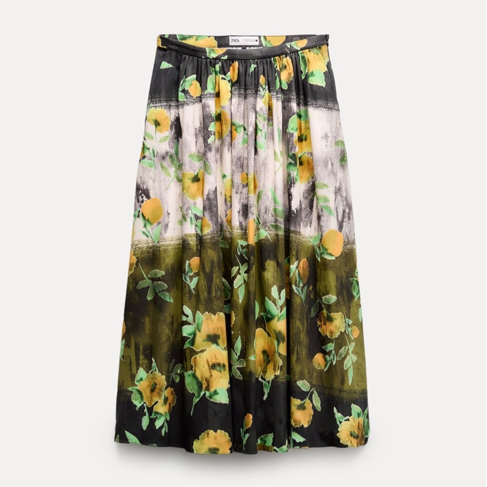 ZARA ZW WOMAN COLLECTION 2pc Co Ord Set Midi skirt & Blouse Size Medium NWT - Picture 9 of 16